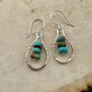 Sterling Silver Kingman Turquoise Teardrop Earrings - Twisted Wire Women's Jewelry