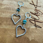 Kingman Turquoise Sterling Heart Earrings - Sterling Silver Dangle Drops