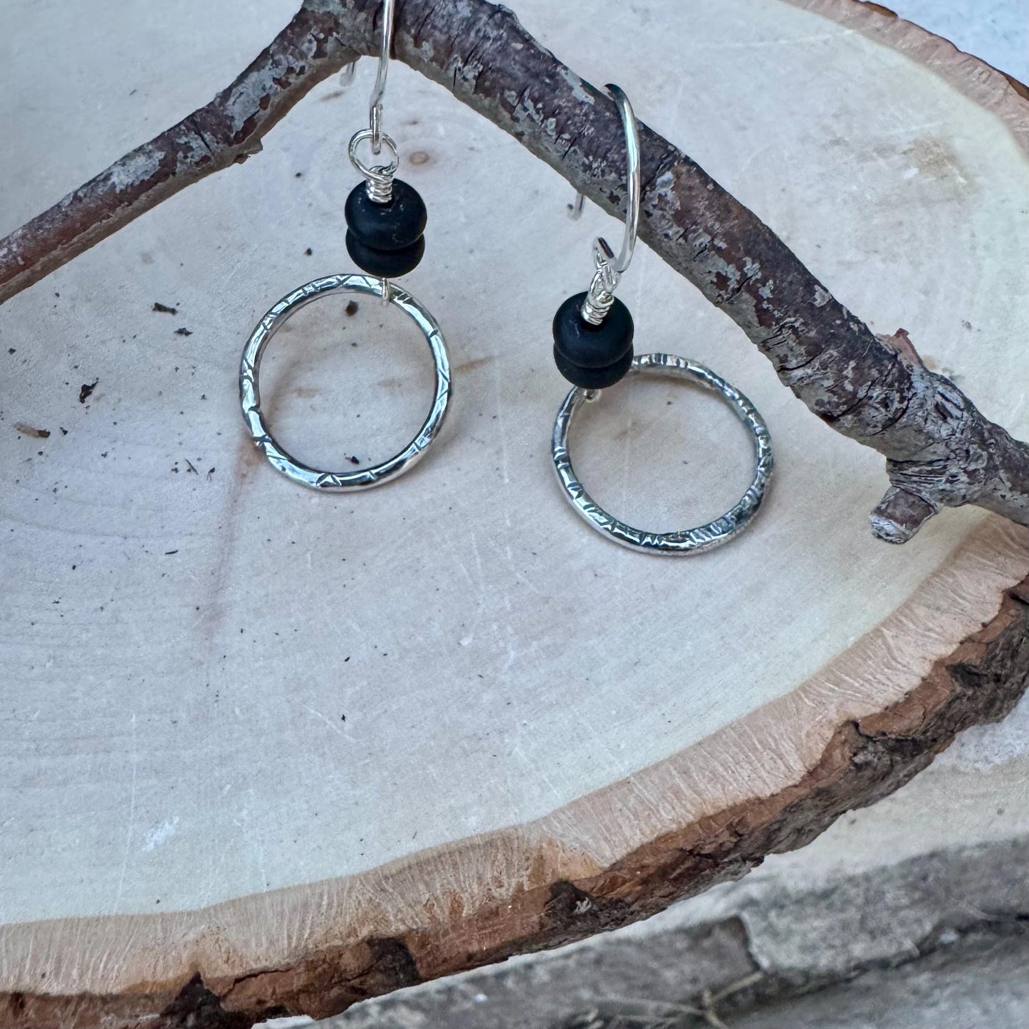 Modern Artisan Onyx Sterling Silver Earrings - Handmade Gemstone Jewelry