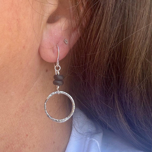 Modern Artisan Onyx Sterling Silver Earrings - Handmade Gemstone Jewelry