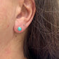 Serrated Bezel Kingman Turquoise Stud Earrings, Elegant Sterling Silver Jewelry