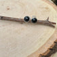 Handcrafted Serrated Bezel Black Onyx Earrings: 4mm/6mm Gemstone