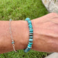 Turquoise Gemstone Stretch Bracelet - Handmade Natural Jewelry
