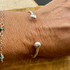Handmade Sterling Silver Ball End Cuff Bracelet - Adjustable Style
