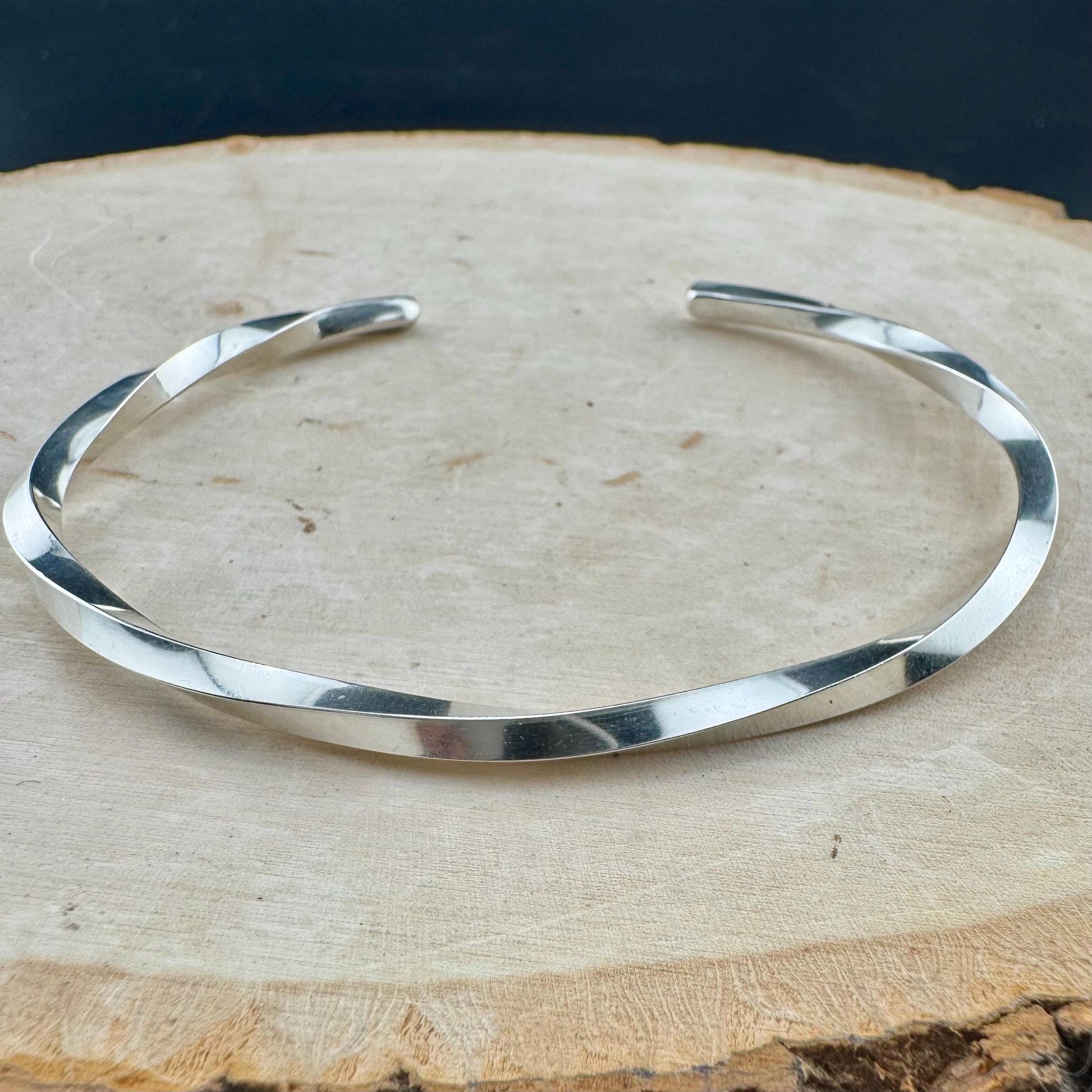 Elegant Twisted Wire Cuff Bracelet - Handmade Sterling Silver Bracelet
