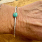 Sterling Silver Kingman Turquoise Bezel Bracelet - Handmade Adjustable Cuff Jewelry