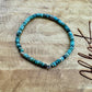 Stretch African Turquoise Sterling Silver Stretch Bracelet, Natural Gemstone Jewelry, Turquoise Jewelry