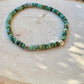 African Turquoise Jasper Bracelet • 4mm Rondelles • Sterling Silver Stretch