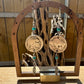 Southwest Sterling Silver Feather Drop Earrings with Turquoise & Buffalo Nickel