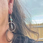 Kingman Turquoise Earrings with Feather Dangle - Copper and Sterling Silver Handcrafted Earrings