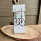 Kingman Turquoise Earrings with Feather Dangle - Copper and Sterling Silver Handcrafted Earrings