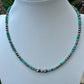 Kingman Turquoise Navajo Pearl Choker - Sterling Silver Gemstone Necklace