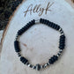 Navajo Pearl Onyx Bracelet | Elegant Sterling Silver Gemstone Stretch Bracelet