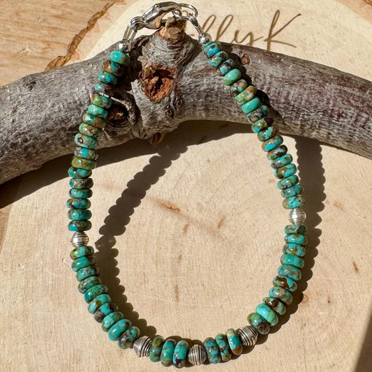 Turquoise Sterling Silver Bracelet | Elegant Gemstone Bracelet Gift