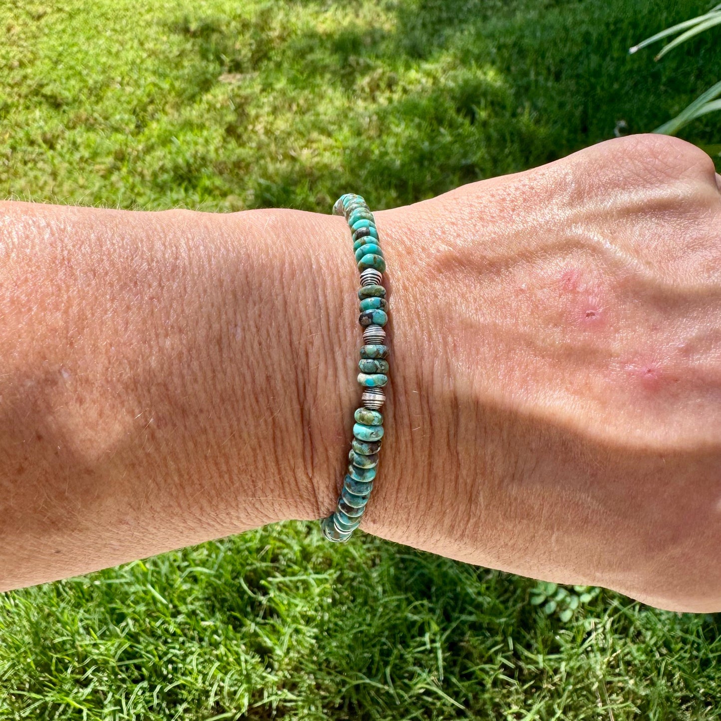 Turquoise Sterling Silver Bracelet | Elegant Gemstone Bracelet Gift