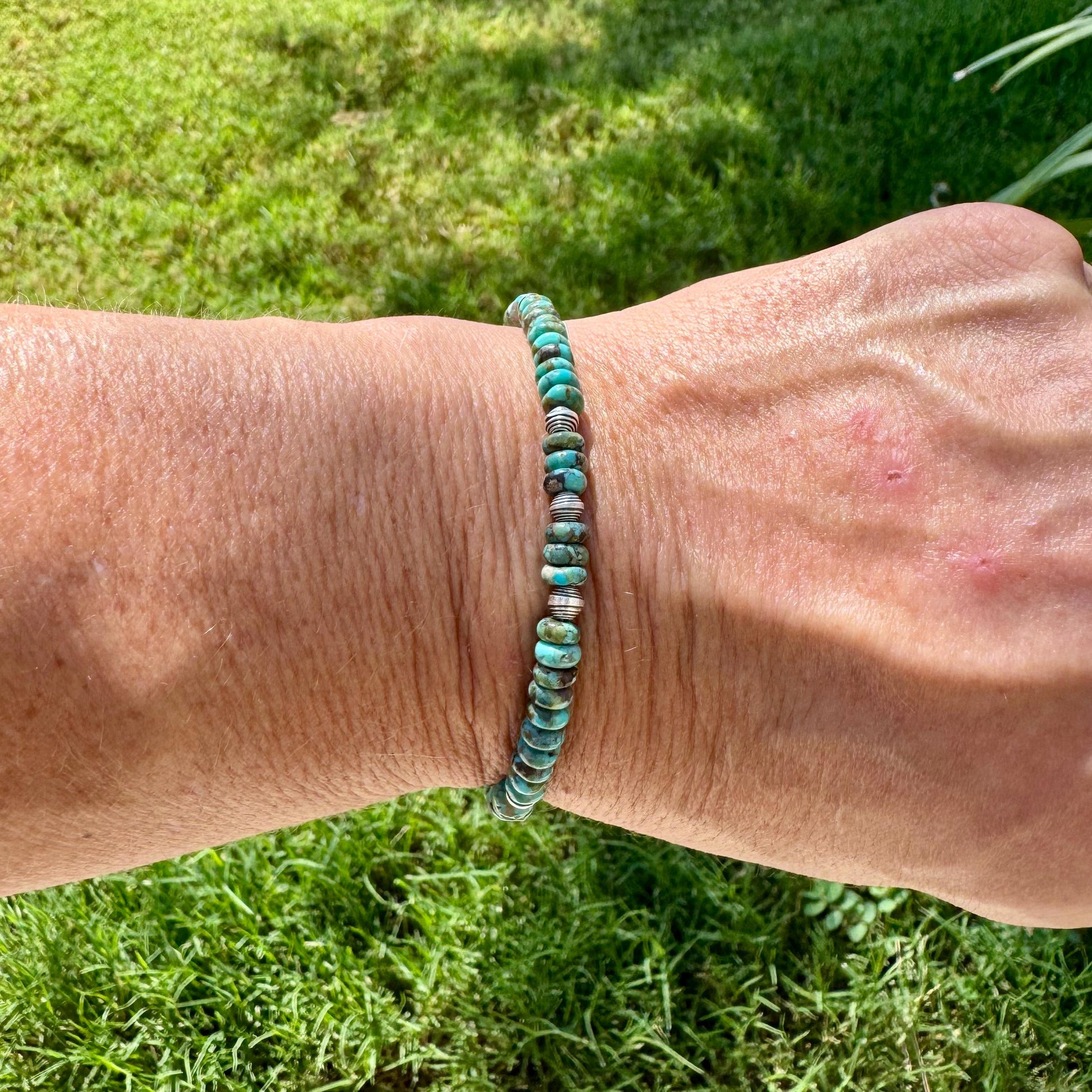 Turquoise Sterling Silver Bracelet | Elegant Gemstone Bracelet Gift