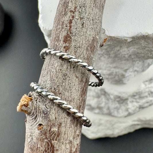 Sterling Silver Twist Ring Set | Minimalist Jewelry for Everyday Wear