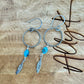Elegant Royston Turquoise Sterling Silver Circle Earrings with Feather Accents