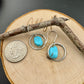 Raw Turquoise Pebble Nugget Earrings on Sterling Silver Circles