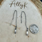 Navajo Pearl & Sterling Silver Dangle Earrings - Elegant Treader Design
