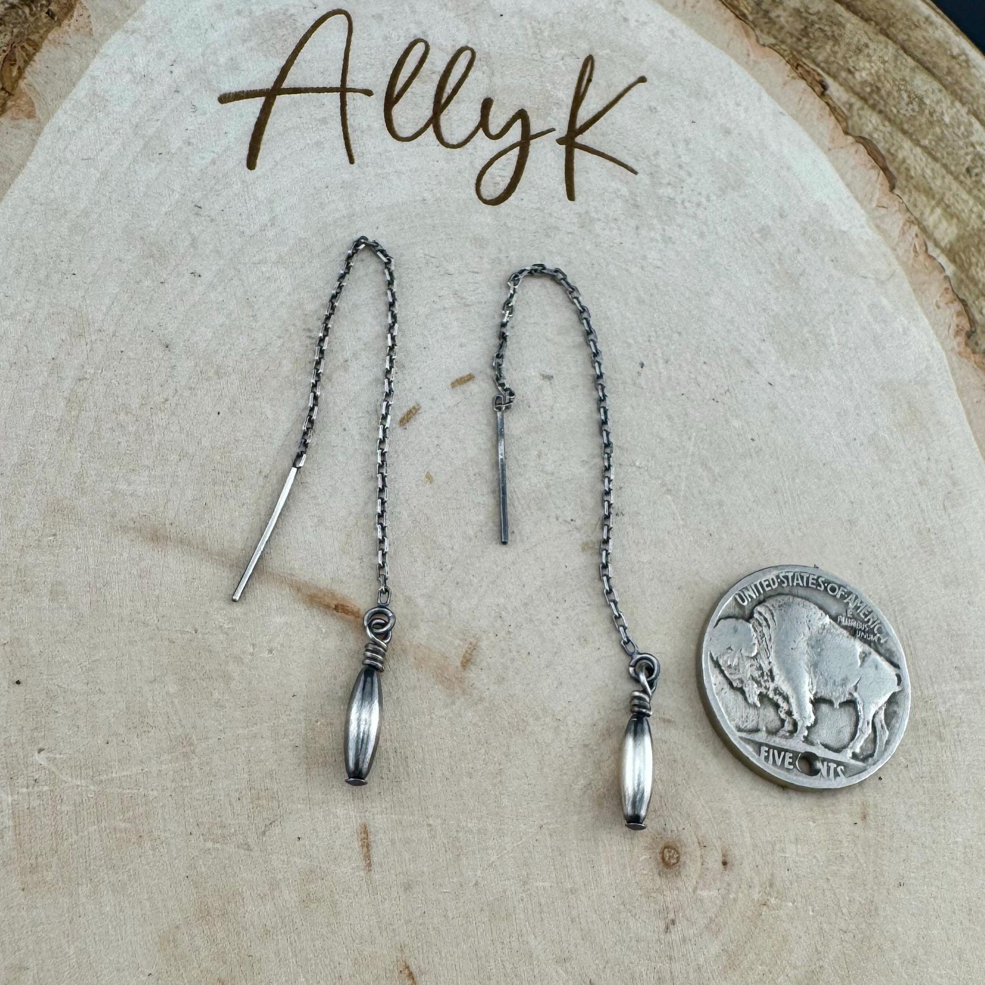 Navajo Pearl & Sterling Silver Dangle Earrings - Elegant Treader Design