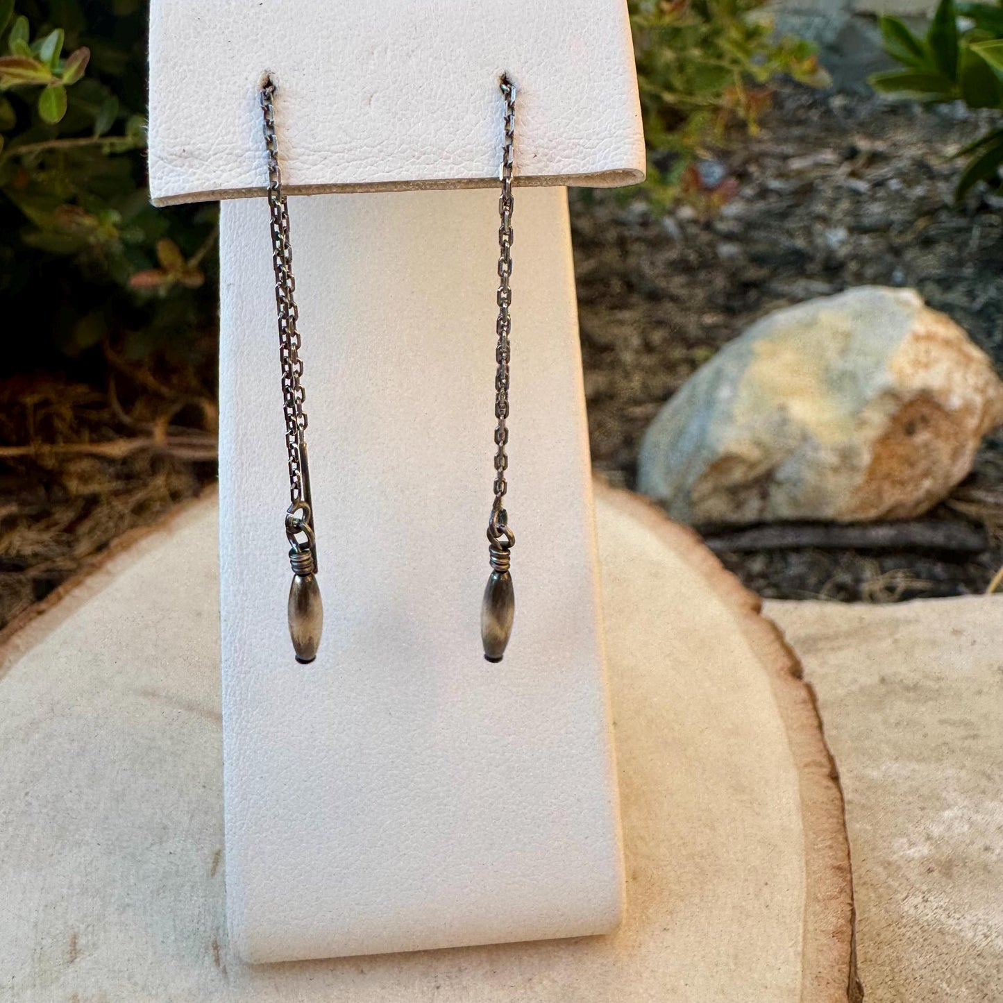 Navajo Pearl & Sterling Silver Dangle Earrings - Elegant Treader Design