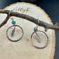 Kingman Turquoise Earrings with Feather Dangle - Copper and Sterling Silver Handcrafted Earrings