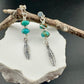 Sterling Silver Kingman Turquoise Post Drop Earrings, Natural Gemstone Jewelry