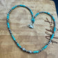 Kingman Turquoise Navajo Pearl Choker - Sterling Silver Gemstone Necklace