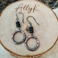 Handcrafted Copper & Sterling Silver Earrings with Onyx Gemstone - Mixed Metal Design