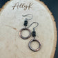 Handcrafted Copper & Sterling Silver Earrings with Onyx Gemstone - Mixed Metal Design