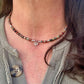 Picasso Jasper Necklace – Lotus Pendant, Sterling Silver Spacers, Custom Length, Artistic Earthy Elegance