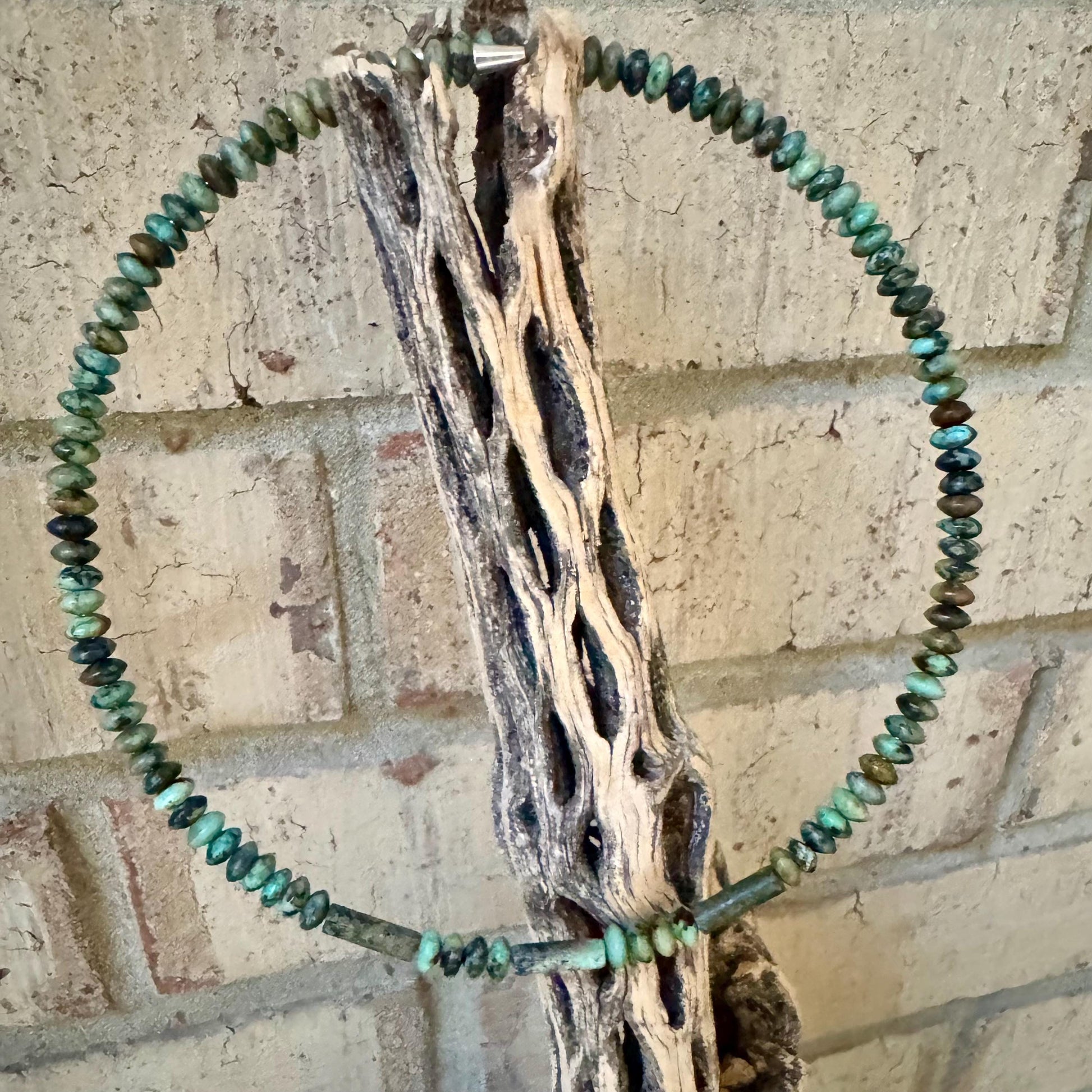 Boho African Turquoise Choker - Stylish Unique Memory Wire Design Necklace
