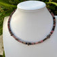 Chic Black Pink Rhodonite Choker - Stylish Memory Wire Jewelry