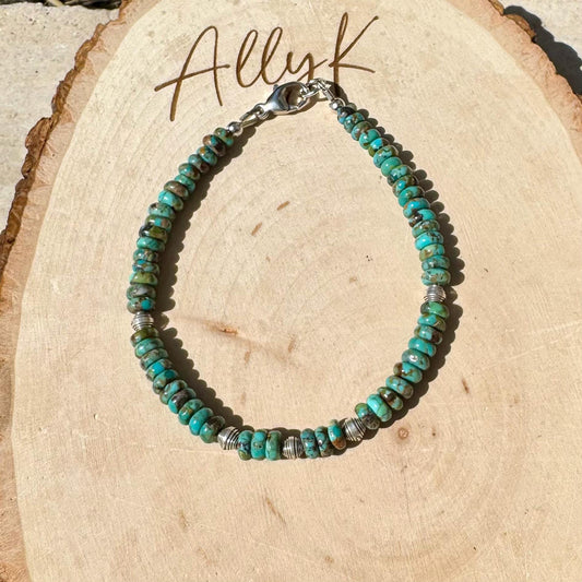 Turquoise Sterling Silver Bracelet | Elegant Gemstone Bracelet Gift