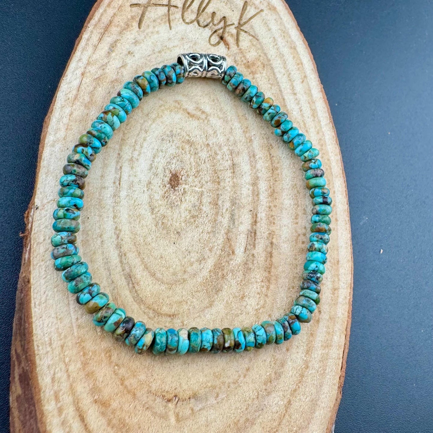 Natural Turquoise Gemstone Stretch Bracelet - Unique Handmade Jewelry