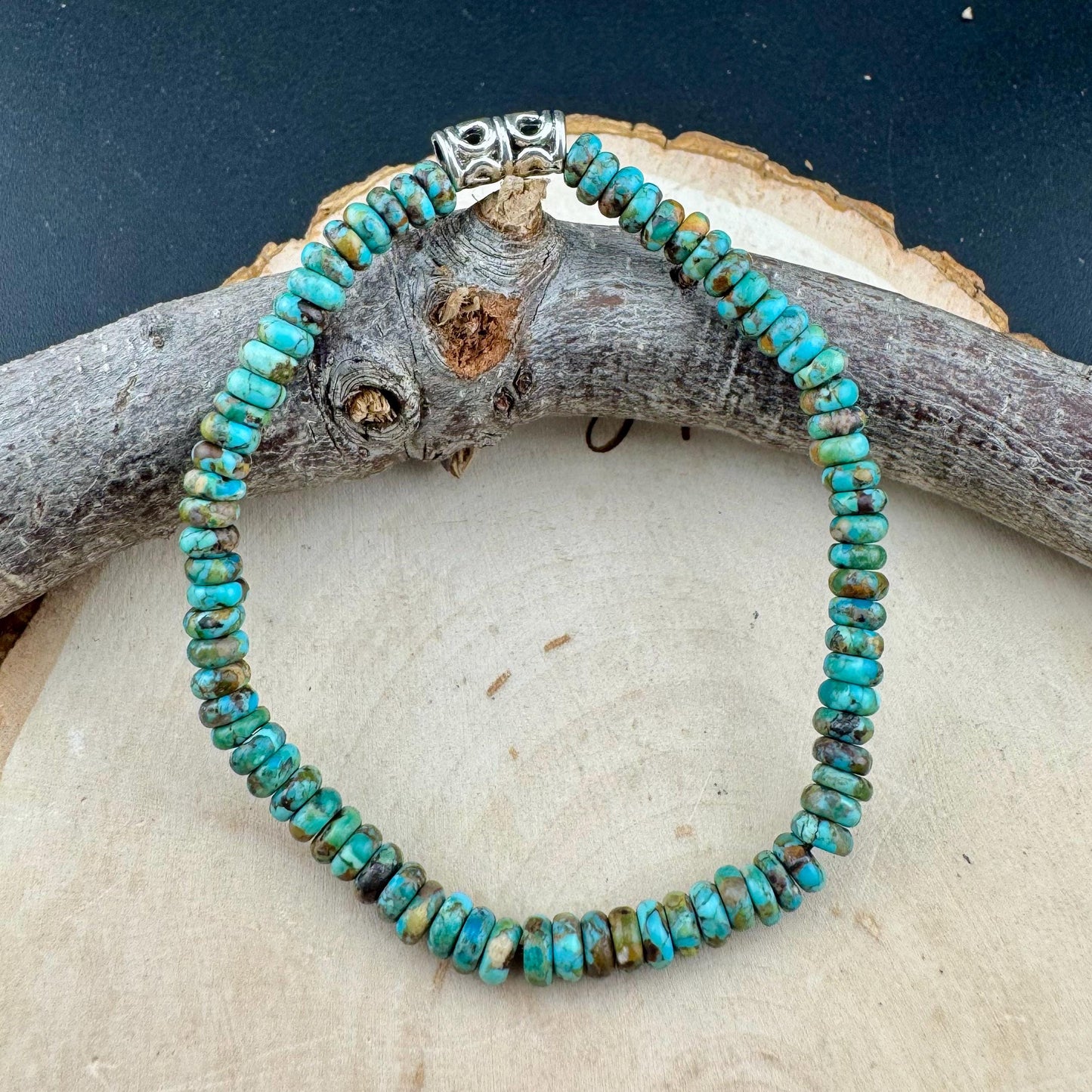 Natural Turquoise Gemstone Stretch Bracelet - Unique Handmade Jewelry