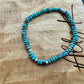 Turquoise Beaded Stretch Bracelet | Sterling Silver Gemstone Jewelry