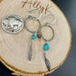Elegant Royston Turquoise Sterling Silver Circle Earrings with Feather Accents