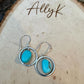 Raw Turquoise Pebble Nugget Earrings on Sterling Silver Circles
