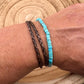 Braided Leather Multi Wrap Bracelet with Kingman Turquoise & Sterling Silver – Unisex Cuff
