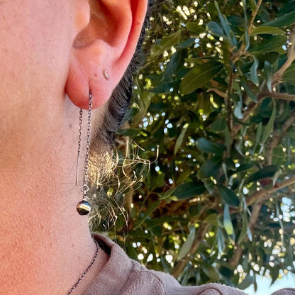 Navajo Pearl & Sterling Silver Dangle Earrings - Elegant Treader Design