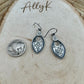 Sterling Silver Tribal Stamped Oval Earrings