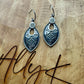 Sterling Silver Tribal Stamped Oval Earrings