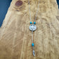 Vintage Indian Head Buffalo Nickel Lariat Necklace with Royston Turquoise on Sterling Silver