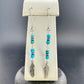 Rustic Sterling Silver Dangle Earrings with Kingman Turquoise & Navajo Pearls
