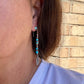 Rustic Sterling Silver Dangle Earrings with Kingman Turquoise & Navajo Pearls