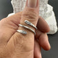 Handcrafted Textured Double Bypass Sterling Silver Ring - Modern Coil Design
