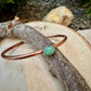 Kingman Turquoise Bezel Cuff Bracelet - Adjustable Antique Copper Design