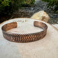 Rustic Herringbone Copper Cuff Bracelet – Antique Oxidized Finish